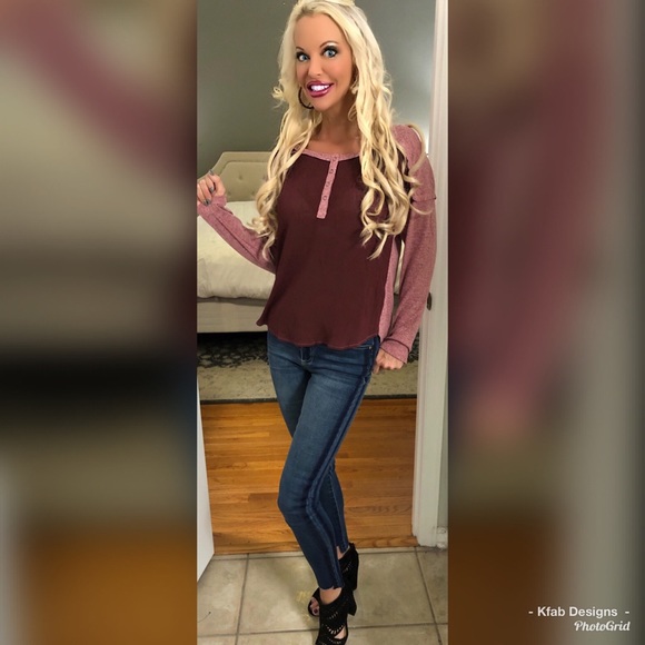 ❤️LAST 1!! Contrast Snap Button Top Baseball Tunic - Picture 3 of 3